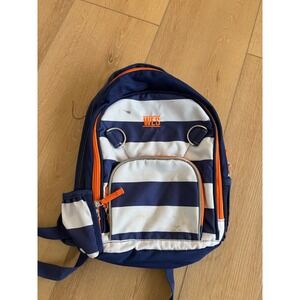 Pottery Barn Kids Backpack Navy Blue White Striped Orange Wes Embroidered mini